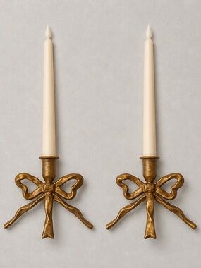 Gold Bow Wall Candle Holders Set of 2 - Home Accents without candles